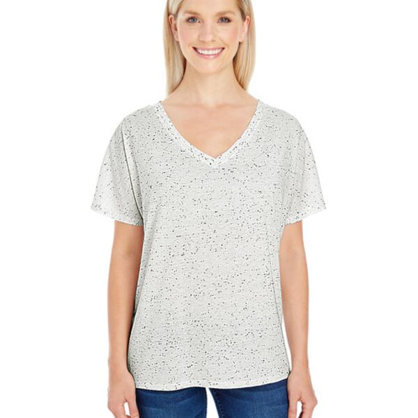 Ladies' Triblend Fleck Short-Sleeve V-Neck T-Shirt Thumbnail
