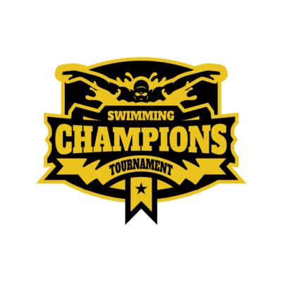Champions Swimming Tournament logo template Thumbnail